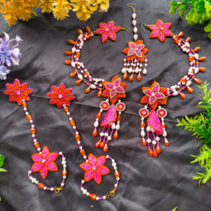 floral beaded jewellery set – elegant handmade statement