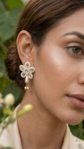 kundan floral earrings