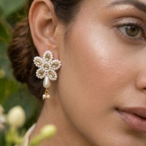 kundan floral earrings